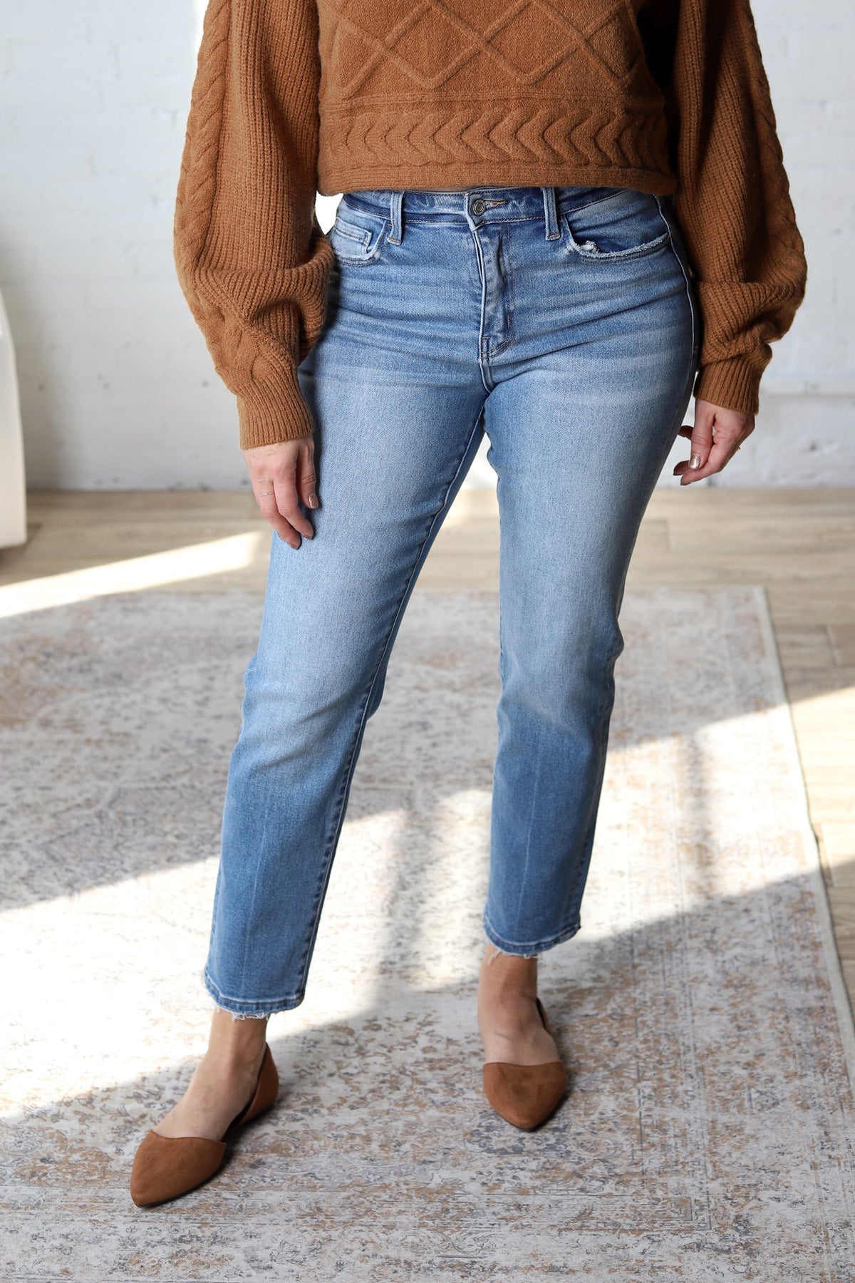 Lauren High Rise Tapered Straight Denim