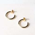Leah 14K Gold-Dipped Post Hoop Earrings - Gold