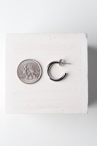 Leah 14K Gold-Dipped Post Hoop Earrings - White Gold