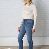 Leah Super High Rise Straight Crop - Stuck Up Wash
