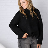 Leighton Patchwork Detail Sweater - Black FINAL SALE