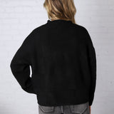 Leighton Patchwork Detail Sweater - Black FINAL SALE