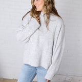 Leighton Patchwork Detail Sweater - Heather Grey