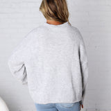 Leighton Patchwork Detail Sweater - Heather Grey