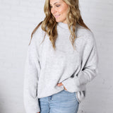 Leighton Patchwork Detail Sweater - Heather Grey