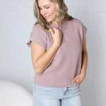 Lena Knit Cap Sleeve Sweater - Lilac