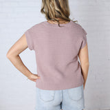 Lena Knit Cap Sleeve Sweater - Lilac