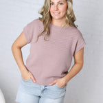 Lena Knit Cap Sleeve Sweater - Lilac