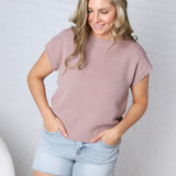 Lena Knit Cap Sleeve Sweater - Lilac