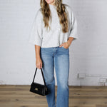 Lennie Elbow Length Sweater Cardigan - Ivory Charcoal