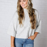 Lennie Elbow Length Sweater Cardigan - Ivory Charcoal