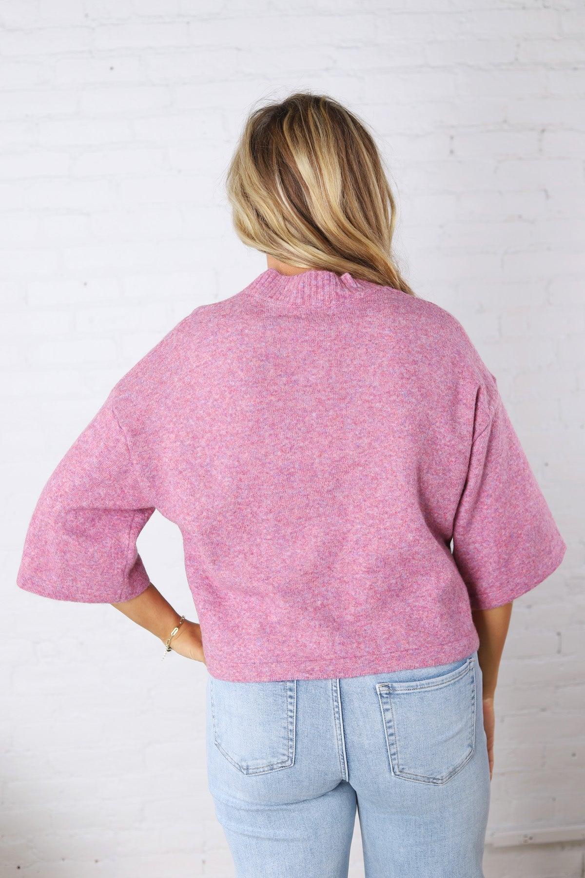 Lennie Elbow Length Sweater Cardigan - Purple Blue