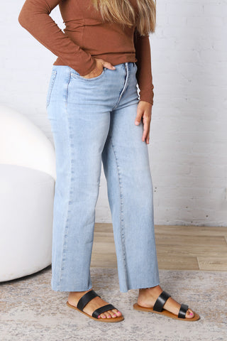 Lennon High Rise Crop Wide Leg Jeans