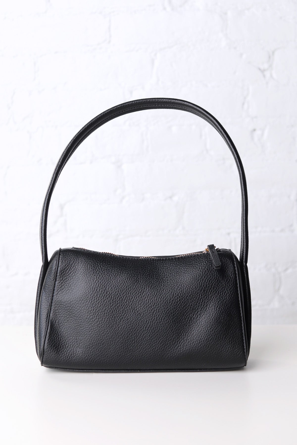 Leona Top Zip Baguette Shoulder Bag - Black
