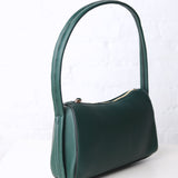 Leona Top Zip Baguette Shoulder Bag - Forest Green