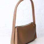 Leona Top Zip Baguette Shoulder Bag - Taupe