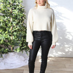 Lia Cream Turtleneck Sweater - Final Sale