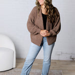 Lia Textured Popcorn Knit Open-Front Cardigan