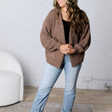 Lia Textured Popcorn Knit Open-Front Cardigan
