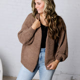 Lia Textured Popcorn Knit Open-Front Cardigan