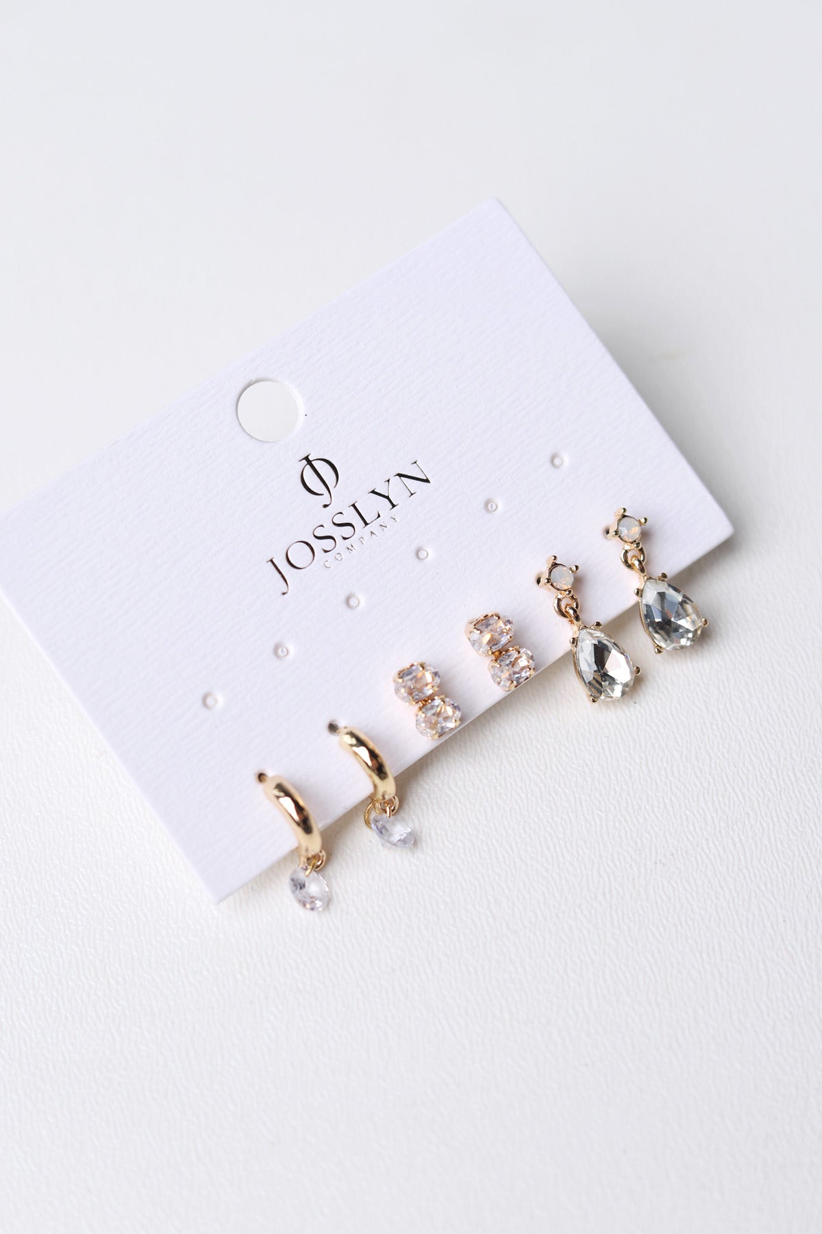 Libby Trio Gold-Tone Crystal Drop Earring Set - Gold