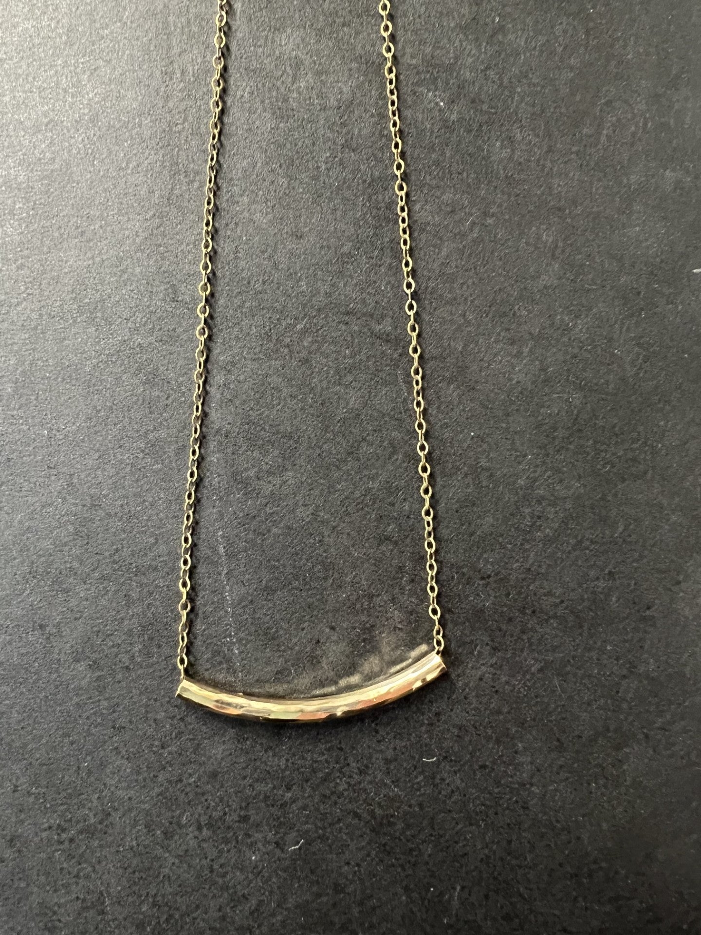 Lightly Hammered Tube Necklace