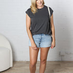 Lila Solid Short Sleeve - Charcoal