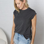 Lila Solid Short Sleeve - Charcoal