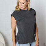 Lila Solid Short Sleeve - Charcoal