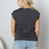 Lila Solid Short Sleeve - Charcoal