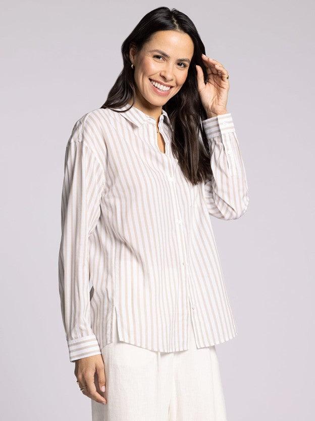 Liliana Shirt - White Pepper Stripe