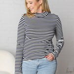 Lillian Stripe Turtle Neck Top