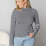 Lillian Stripe Turtle Neck Top