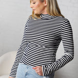 Lillian Stripe Turtle Neck Top