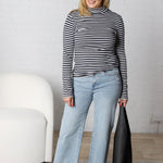 Lillian Stripe Turtle Neck Top