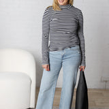 Lillian Stripe Turtle Neck Top