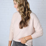 Lillith Chunky Ribbed Mock Neck Sweater - Light Beige