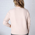 Lillith Chunky Ribbed Mock Neck Sweater - Light Beige