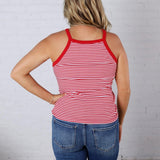 Lindyn Ribbed Halter Tank - Red - FINAL SALE