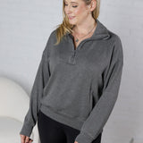 Linsy Modal Poly Quarter Zip - H Charcoal