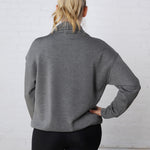 Linsy Modal Poly Quarter Zip - H Charcoal FINAL SALE