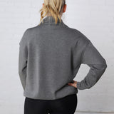 Linsy Modal Poly Quarter Zip - H Charcoal FINAL SALE