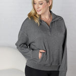 Linsy Modal Poly Quarter Zip - H Charcoal