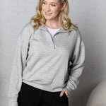 Linsy Modal Poly Quarter Zip - H grey