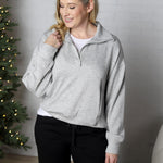 Linsy Modal Poly Quarter Zip - H grey