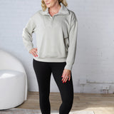 Linsy Modal Poly Quarter Zip - Lt Sage