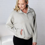 Linsy Modal Poly Quarter Zip - Lt Sage