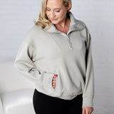 Linsy Modal Poly Quarter Zip - Lt Sage