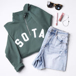 Loft Midweight Unisex Quarter Zip - Alpine Green
