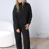 Logan Lounge Long Sleeve Turtleneck - Black